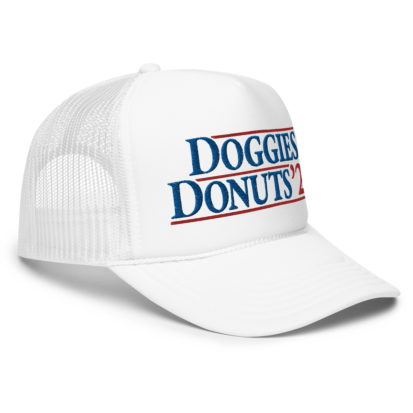 Doggies and Donuts 2024, Foam Trucker Hat, Embroidered Print