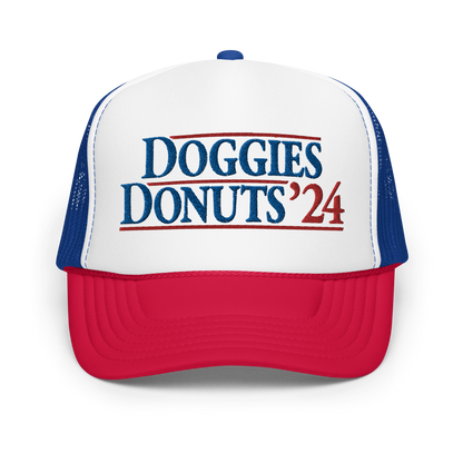 Doggies and Donuts 2024, Foam Trucker Hat, Embroidered Print