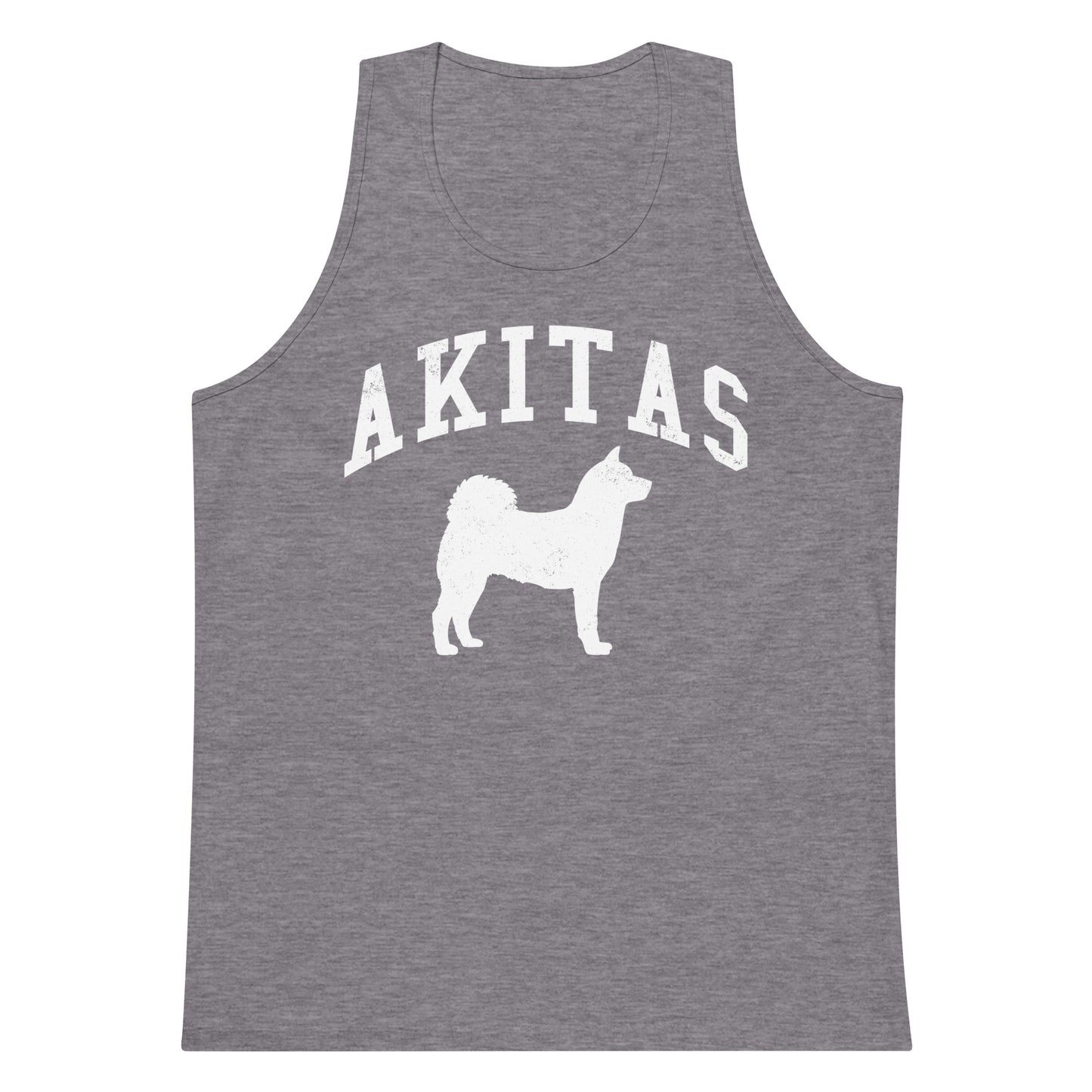 Akitas Collegiate Men’s Premium Tank Top, with Distressed Print