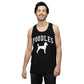 Poodles Collegiate Men’s Premium Tank Top, with Distressed Print