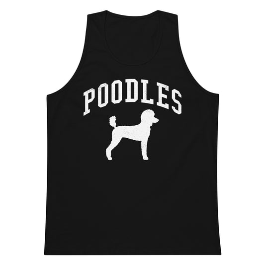 Poodles Collegiate Men’s Premium Tank Top, with Distressed Print