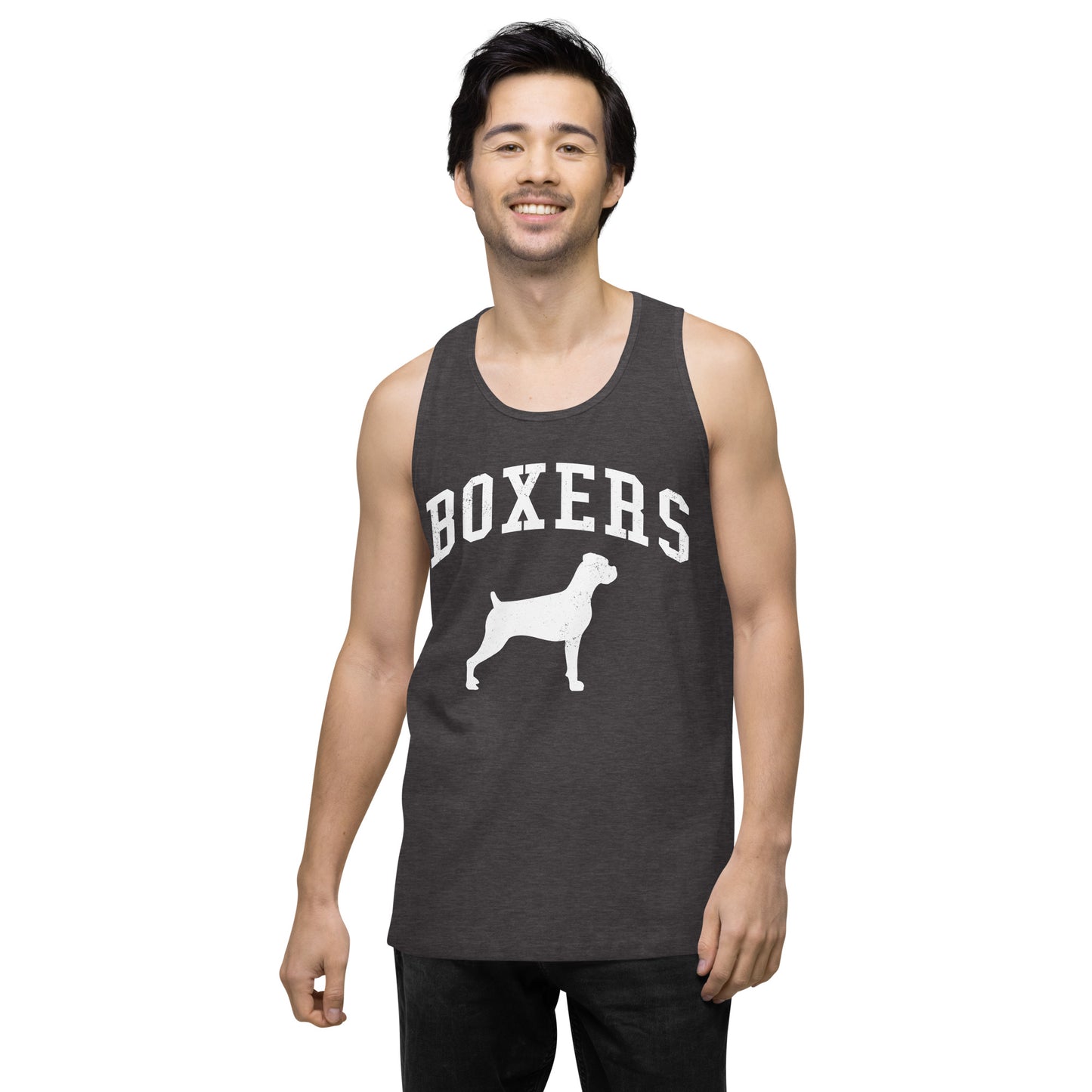 Boxers Collegiate Men’s Premium Tank Top, with Distressed Print