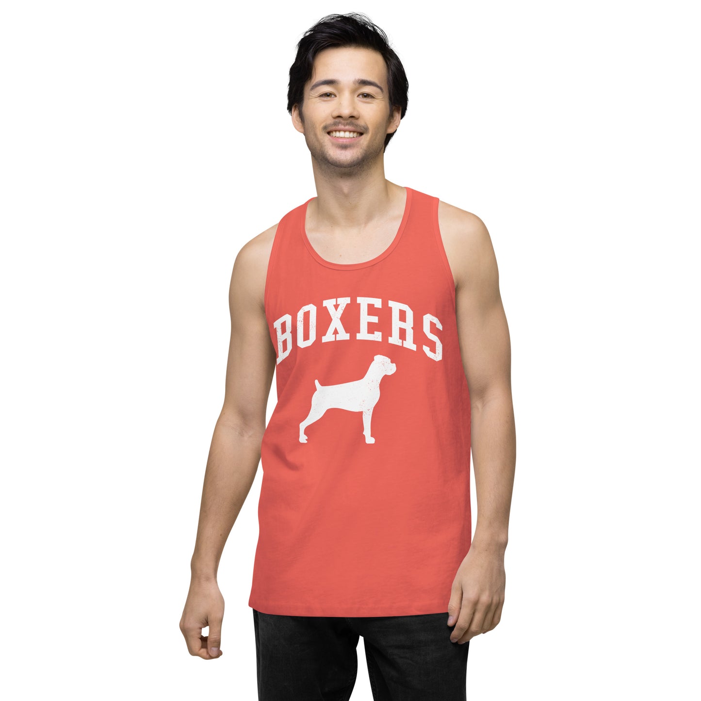 Boxers Collegiate Men’s Premium Tank Top, with Distressed Print