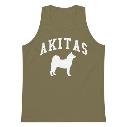 Akitas Collegiate Men’s Premium Tank Top, with Distressed Print