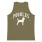 Poodles Collegiate Men’s Premium Tank Top, with Distressed Print