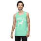 Poodles Collegiate Men’s Premium Tank Top, with Distressed Print