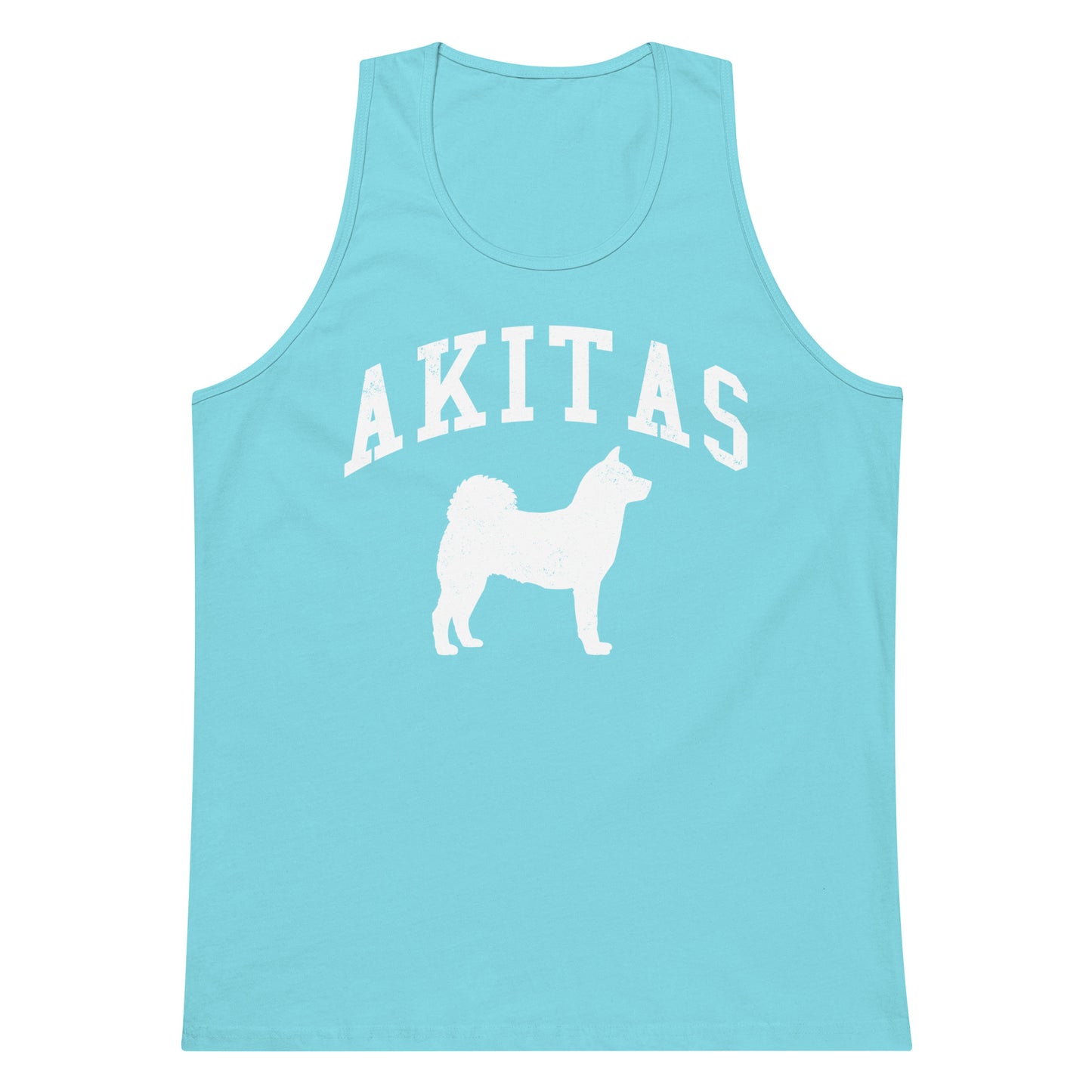 Akitas Collegiate Men’s Premium Tank Top, with Distressed Print