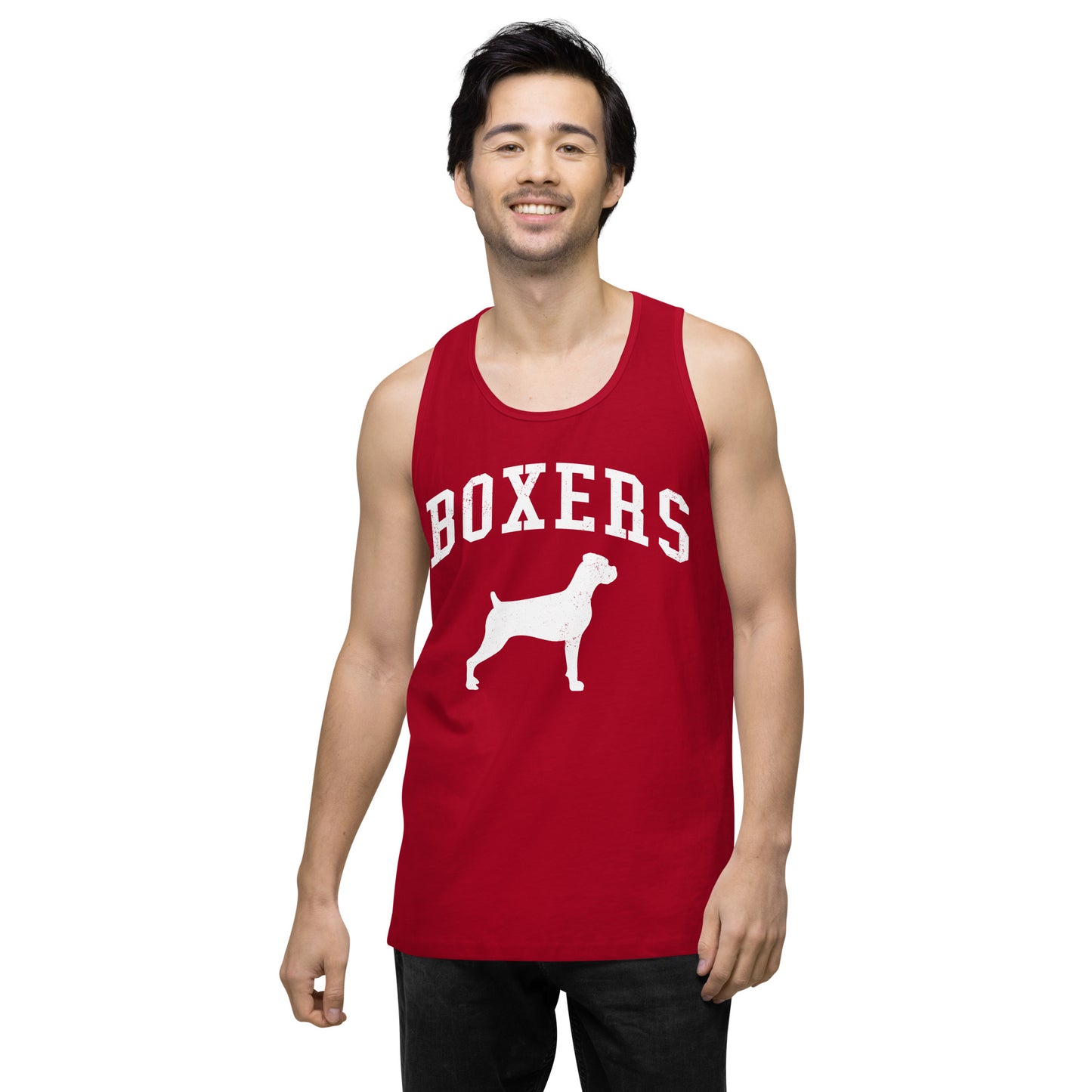 Boxers Collegiate Men’s Premium Tank Top, with Distressed Print