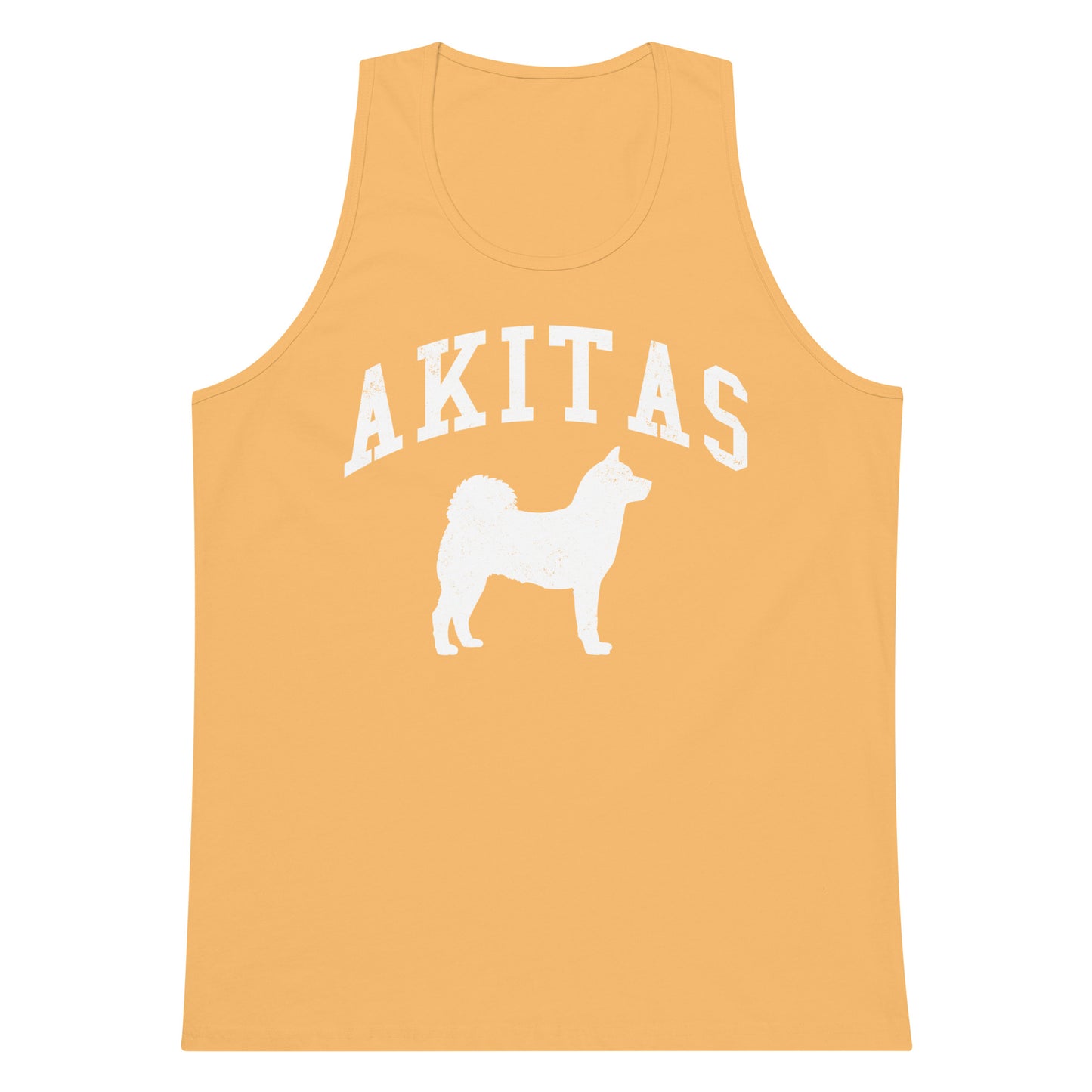 Akitas Collegiate Men’s Premium Tank Top, with Distressed Print