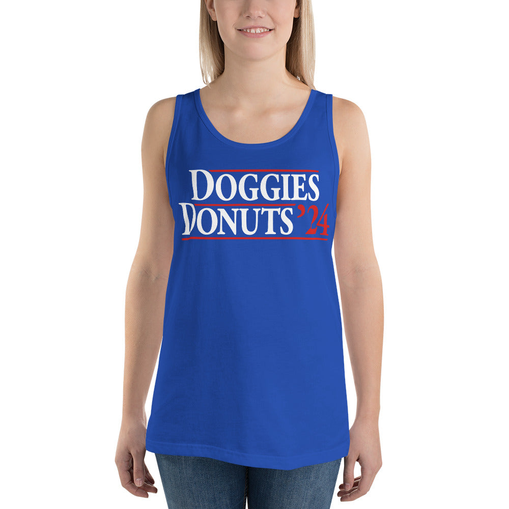 Doggies and Donuts 2024, Blue Unisex Tank Top