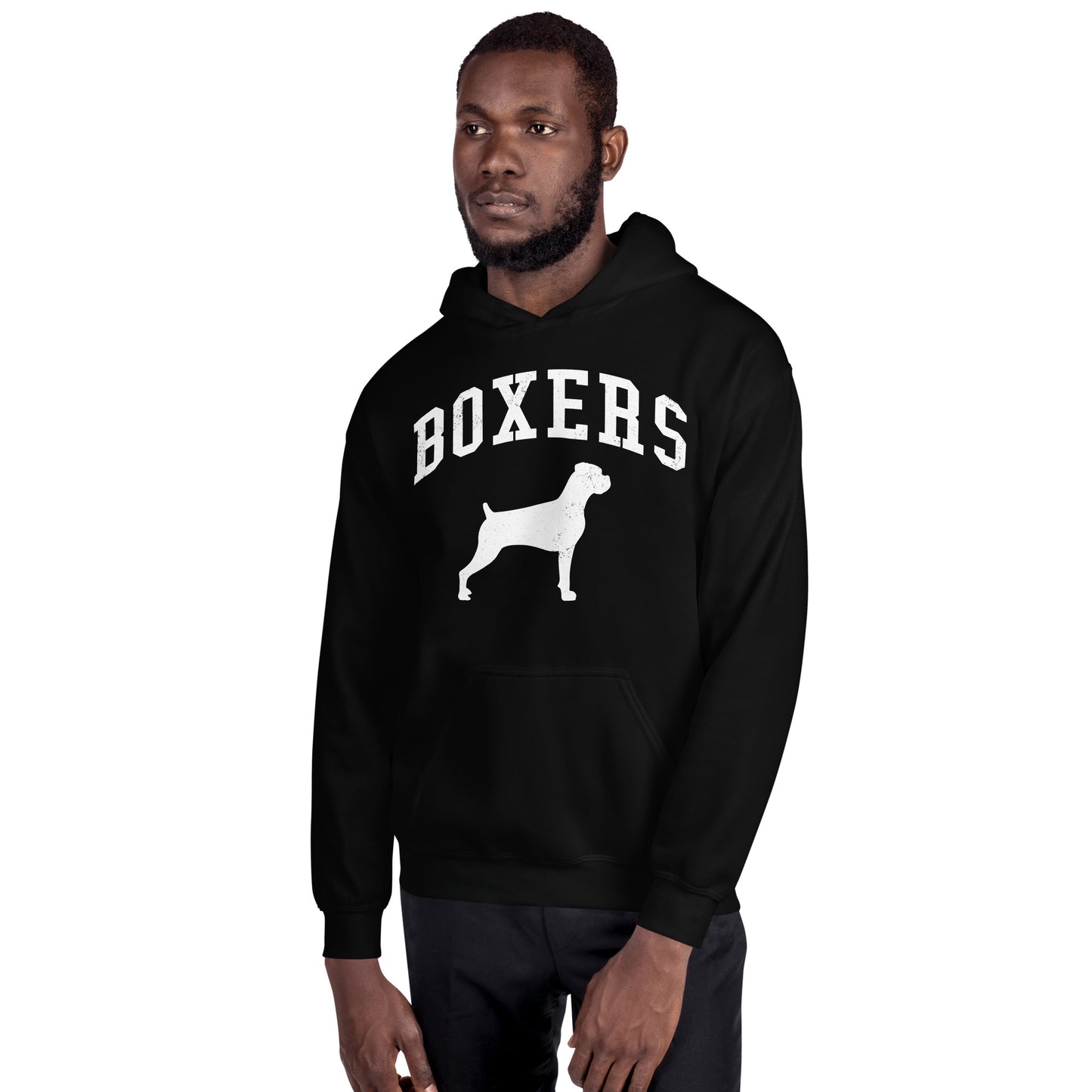 Boxers Collegiate Hoodie, with Distressed Print