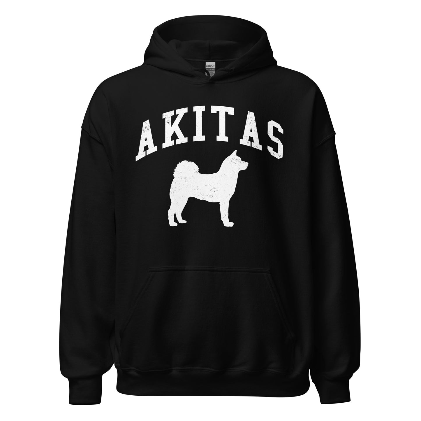 Akitas Collegiate Hoodie, with Distressed Print