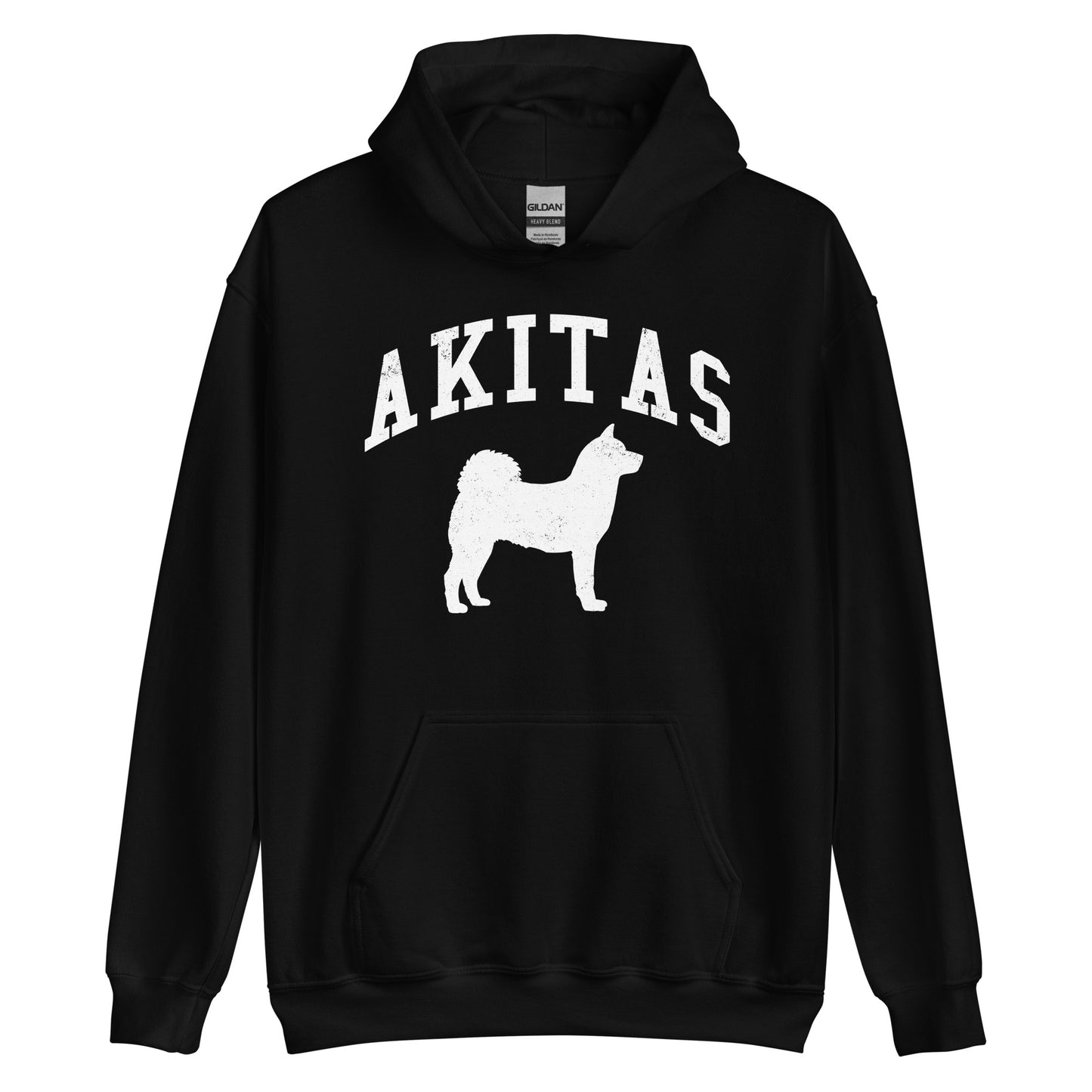 Akitas Collegiate Hoodie, with Distressed Print