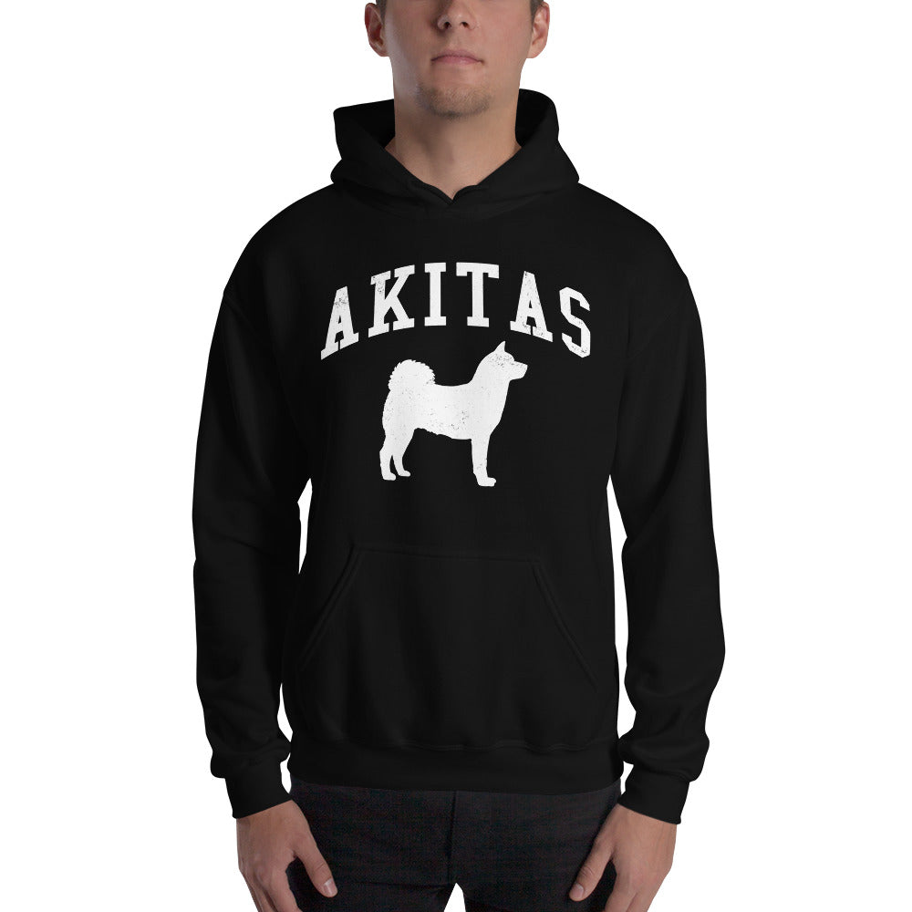 Akitas Collegiate Hoodie, with Distressed Print