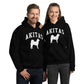 Akitas Collegiate Hoodie, with Distressed Print