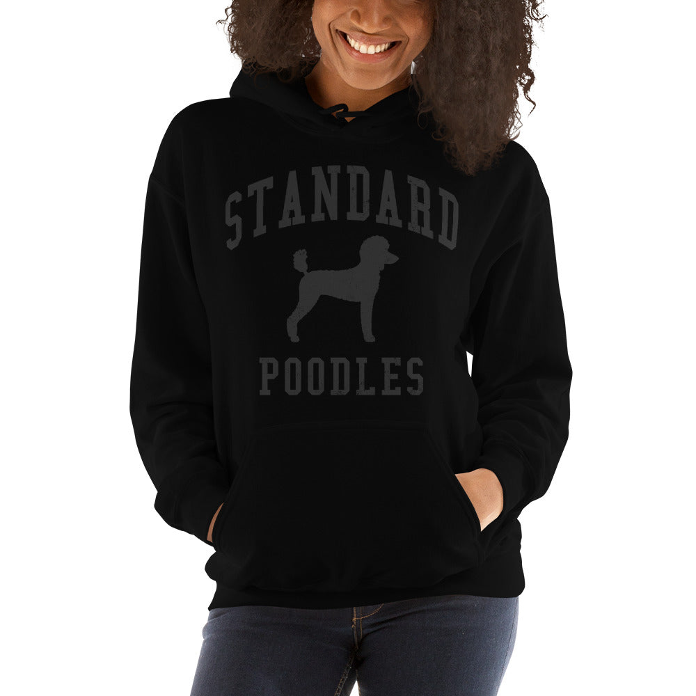 Standard Poodles Collegiate Hoodie, with Black Distressed Print