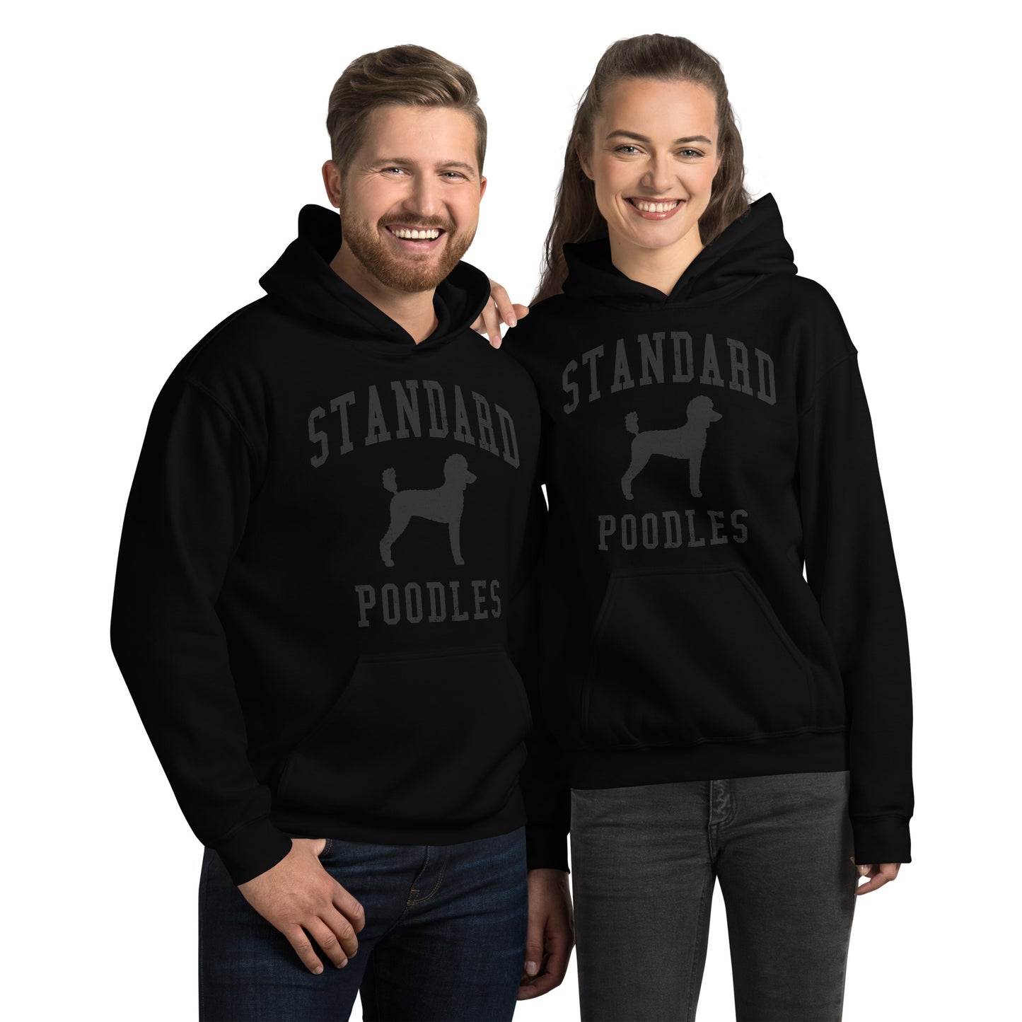 Standard Poodles Collegiate Hoodie, with Black Distressed Print