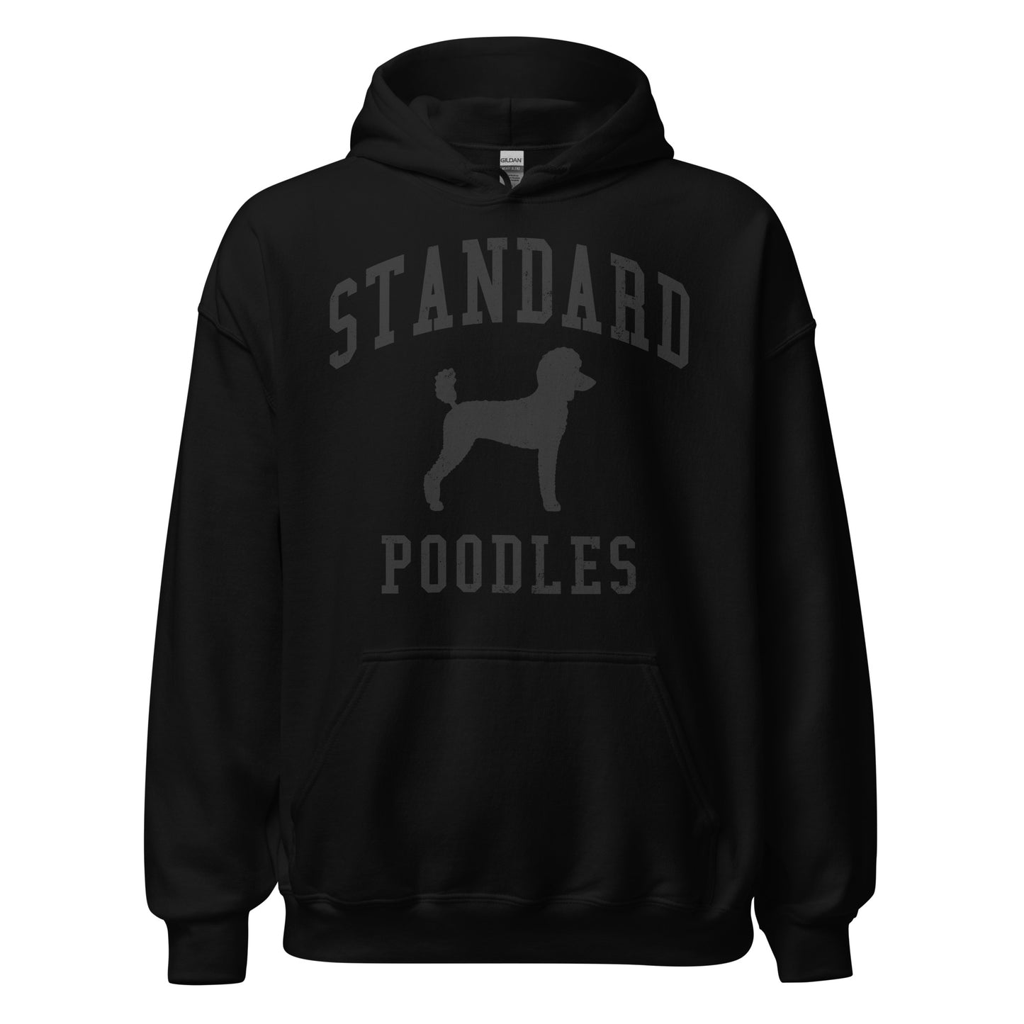 Standard Poodles Collegiate Hoodie, with Black Distressed Print