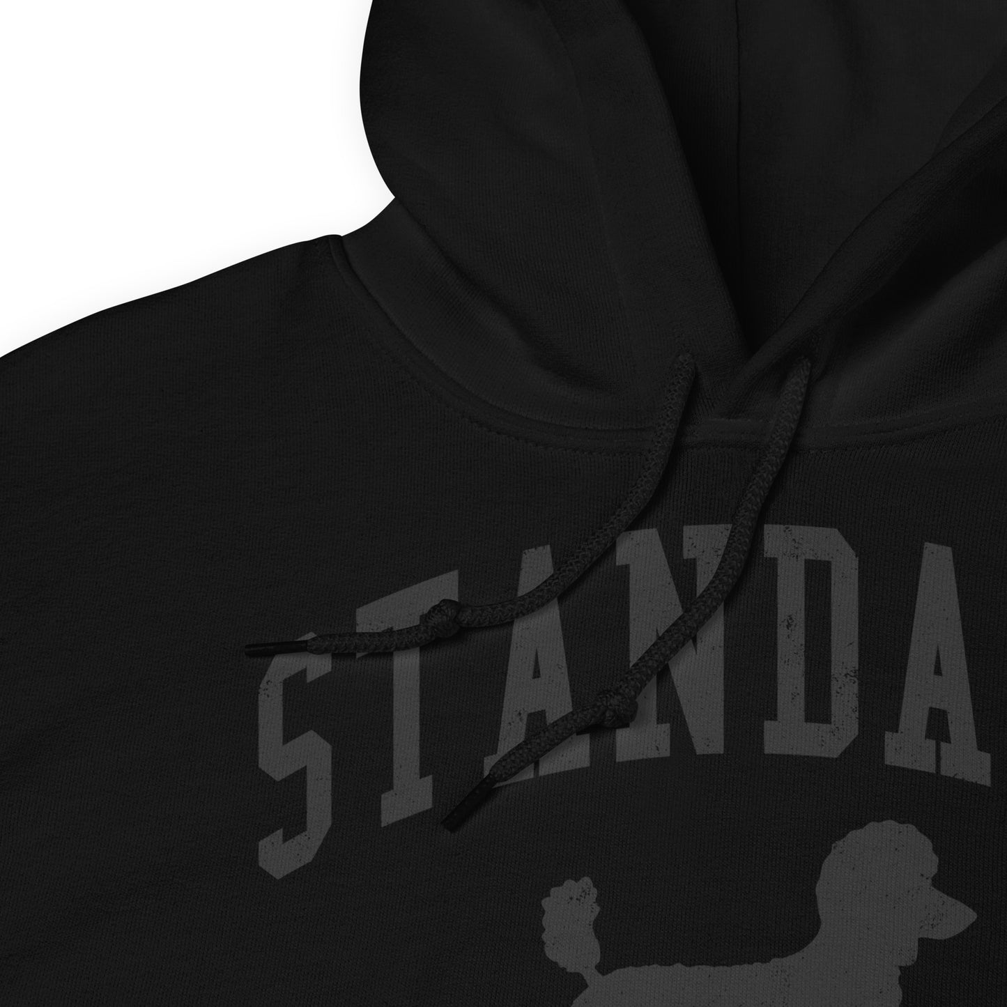 Standard Poodles Collegiate Hoodie, with Black Distressed Print