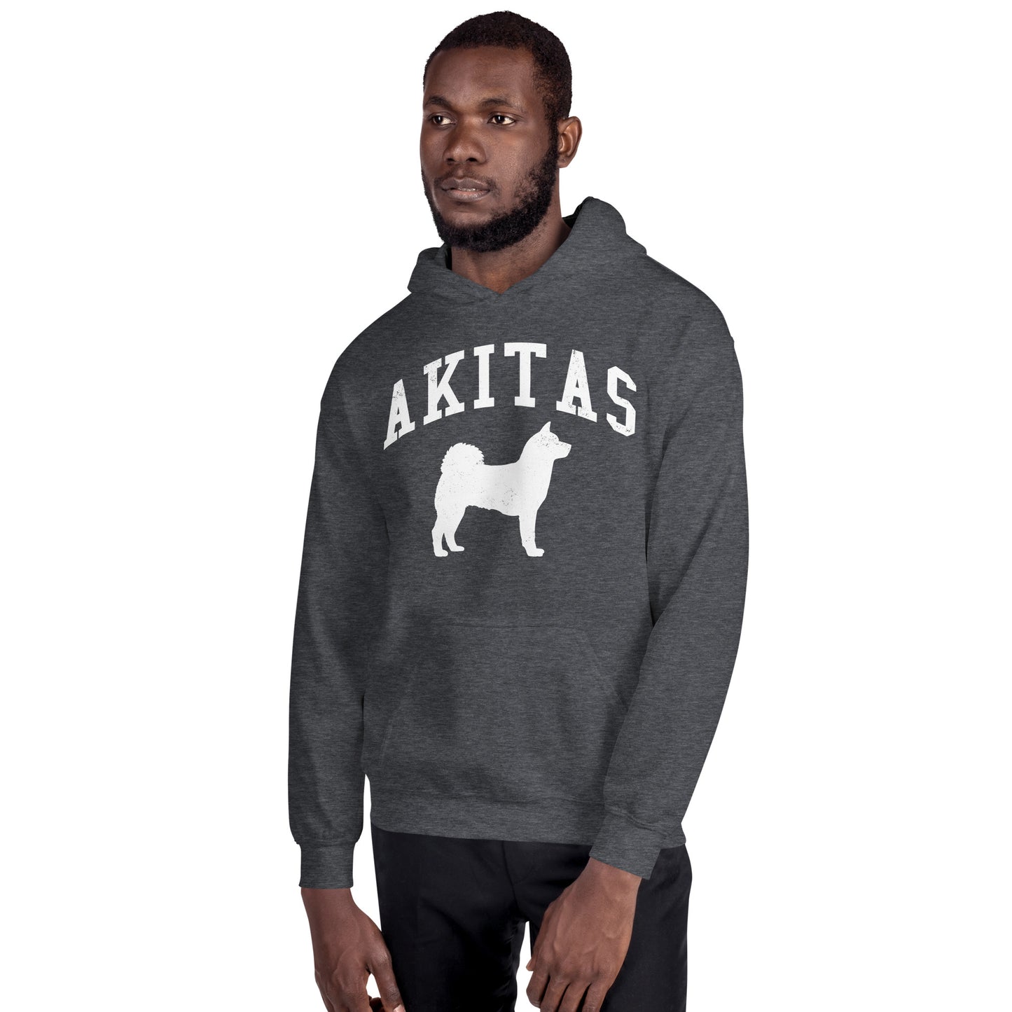 Akitas Collegiate Hoodie, with Distressed Print