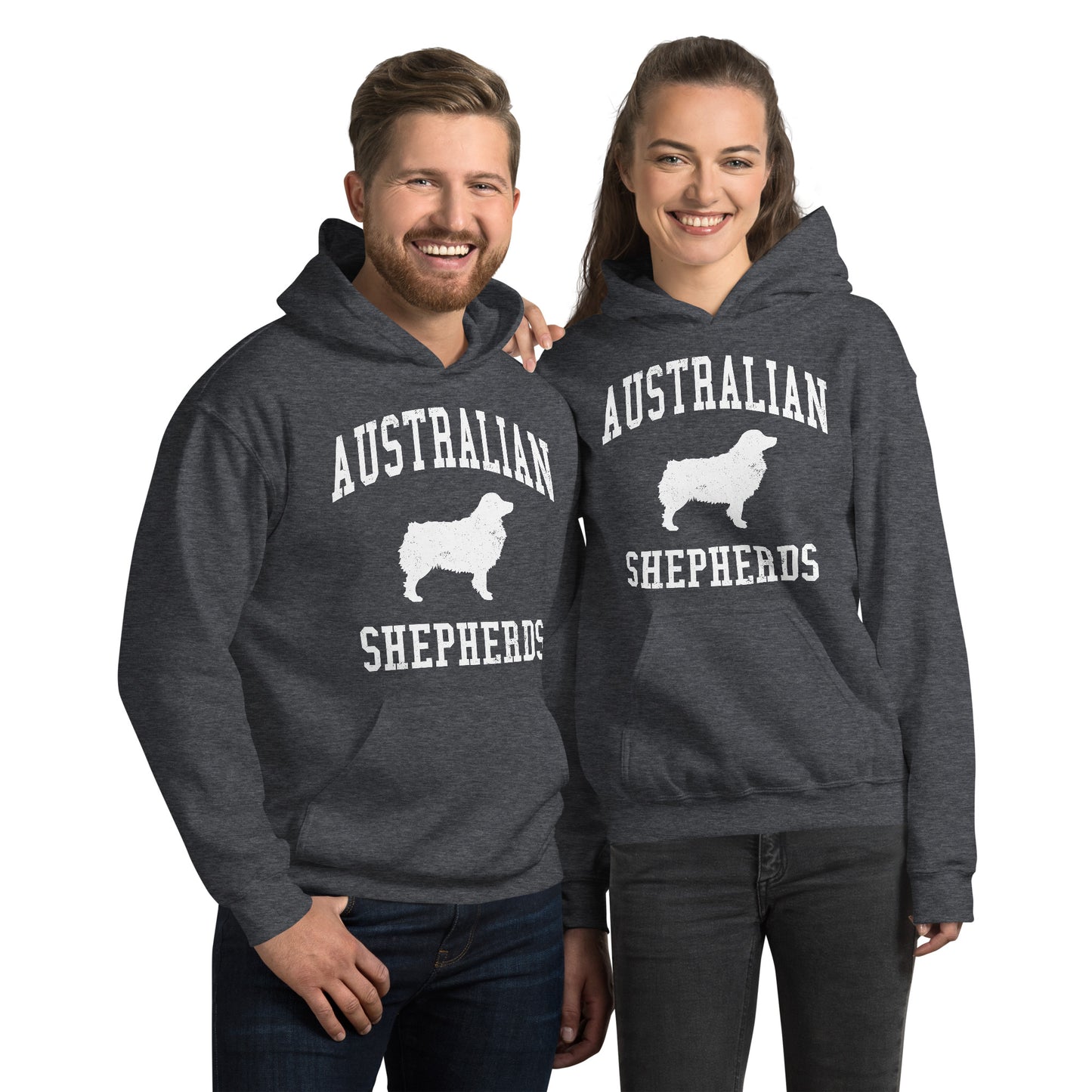 Australian Shepherds Collegiate Hoodie, with Distressed Print