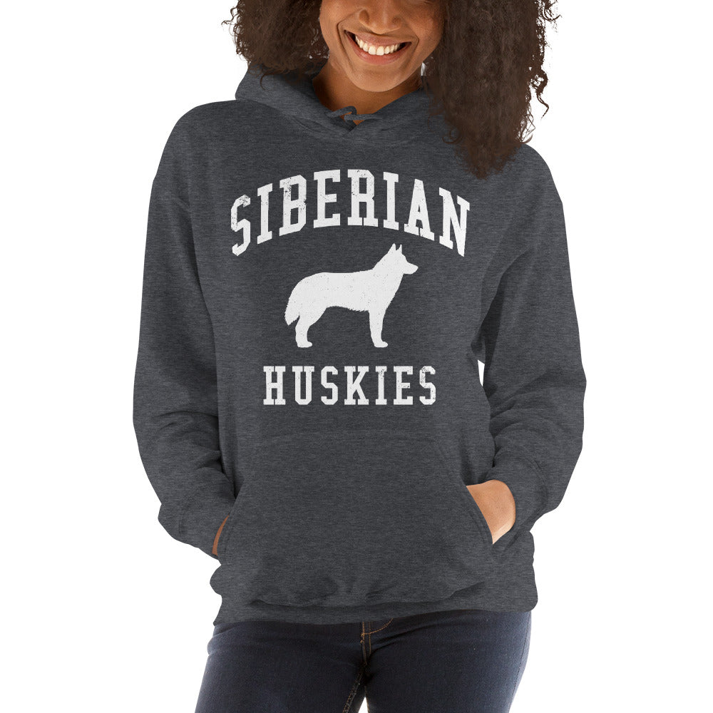 Siberian Huskies Collegiate Hoodie, with Distressed Print