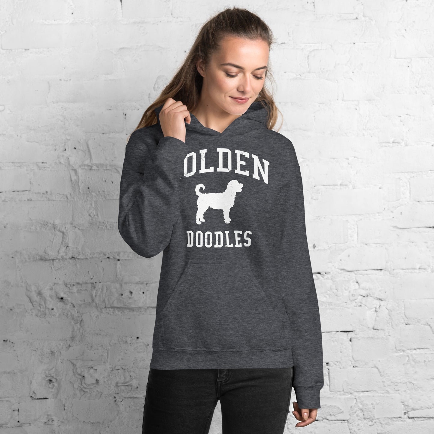 Golden Doodles Collegiate Hoodie, with Distressed Print