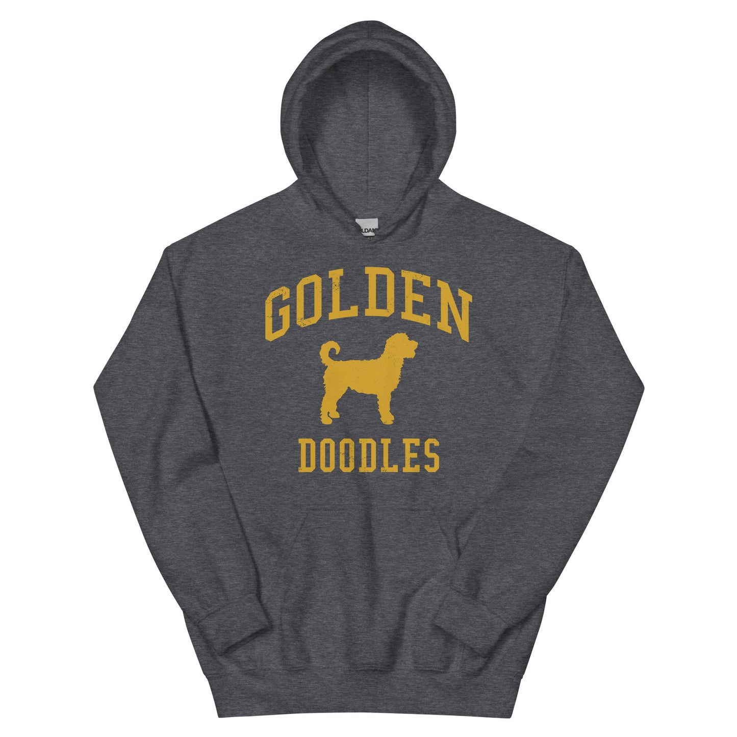 Golden Doodles Collegiate Hoodie, with Gold Distressed Print