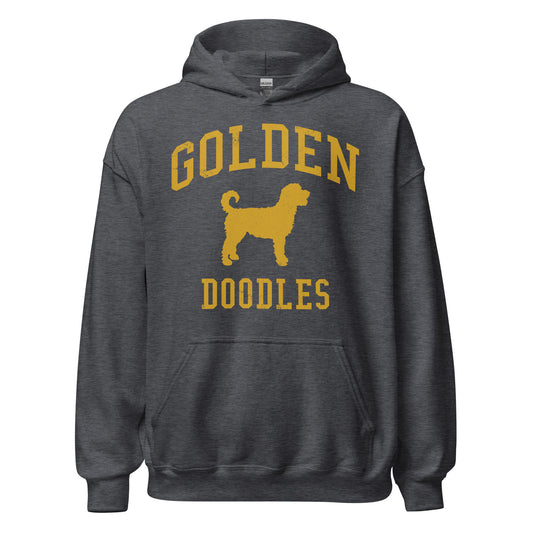 Golden Doodles Collegiate Hoodie, with Gold Distressed Print