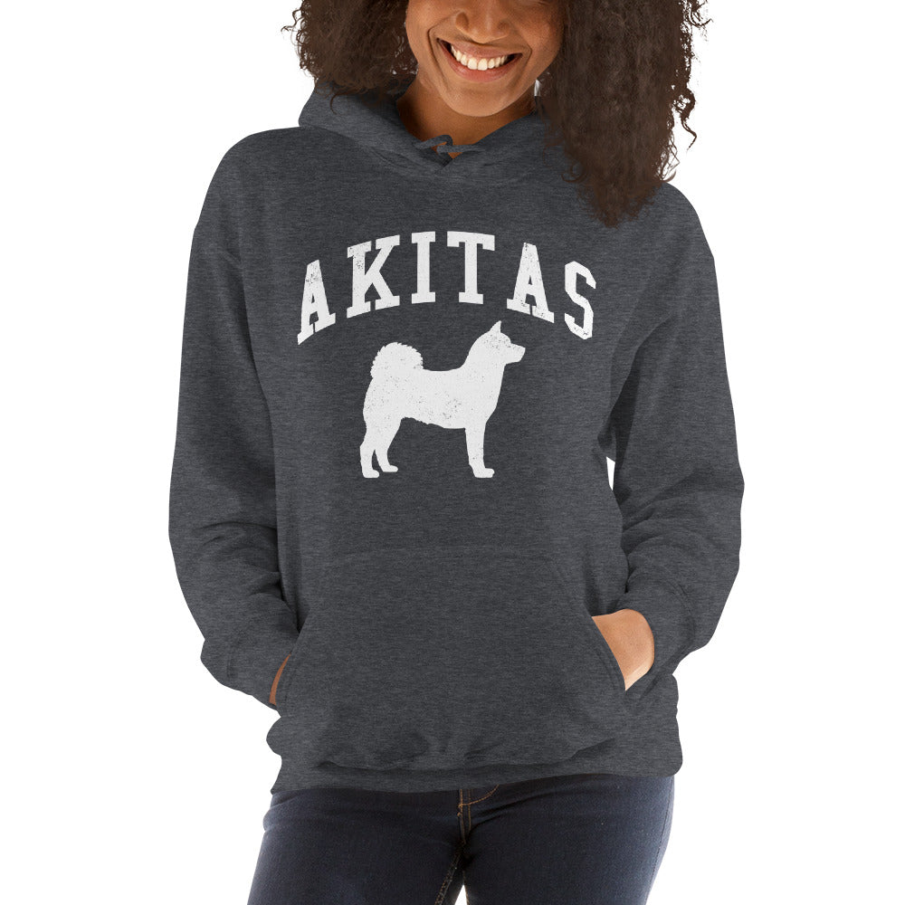 Akitas Collegiate Hoodie, with Distressed Print