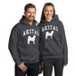 Akitas Collegiate Hoodie, with Distressed Print