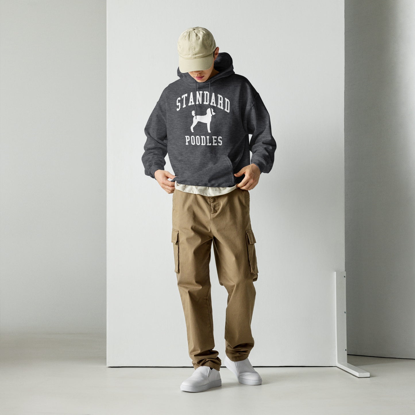 Standard Poodles Collegiate Hoodie, with Distressed Print