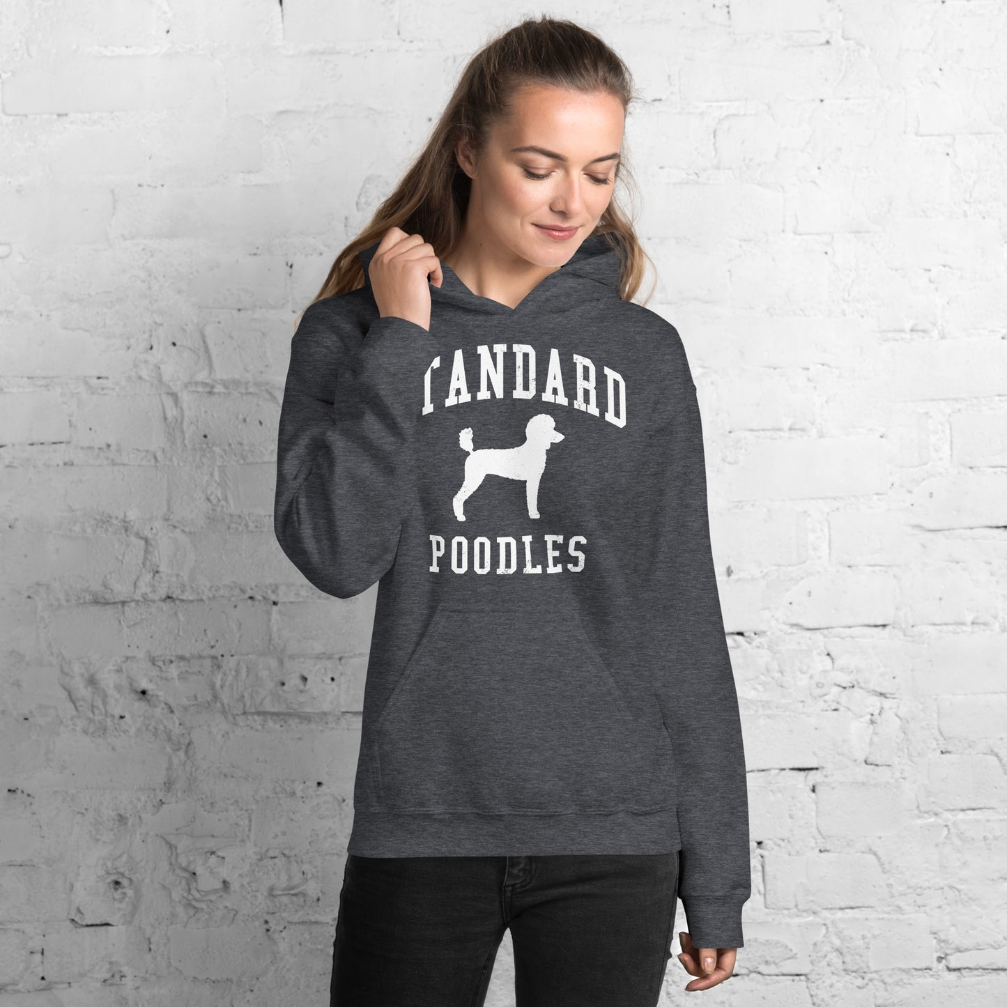 Standard Poodles Collegiate Hoodie, with Distressed Print