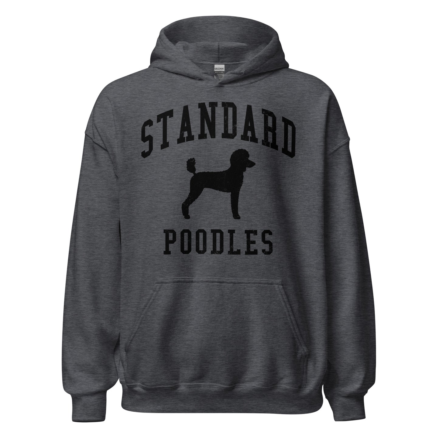 Standard Poodles Collegiate Hoodie, with Black Distressed Print