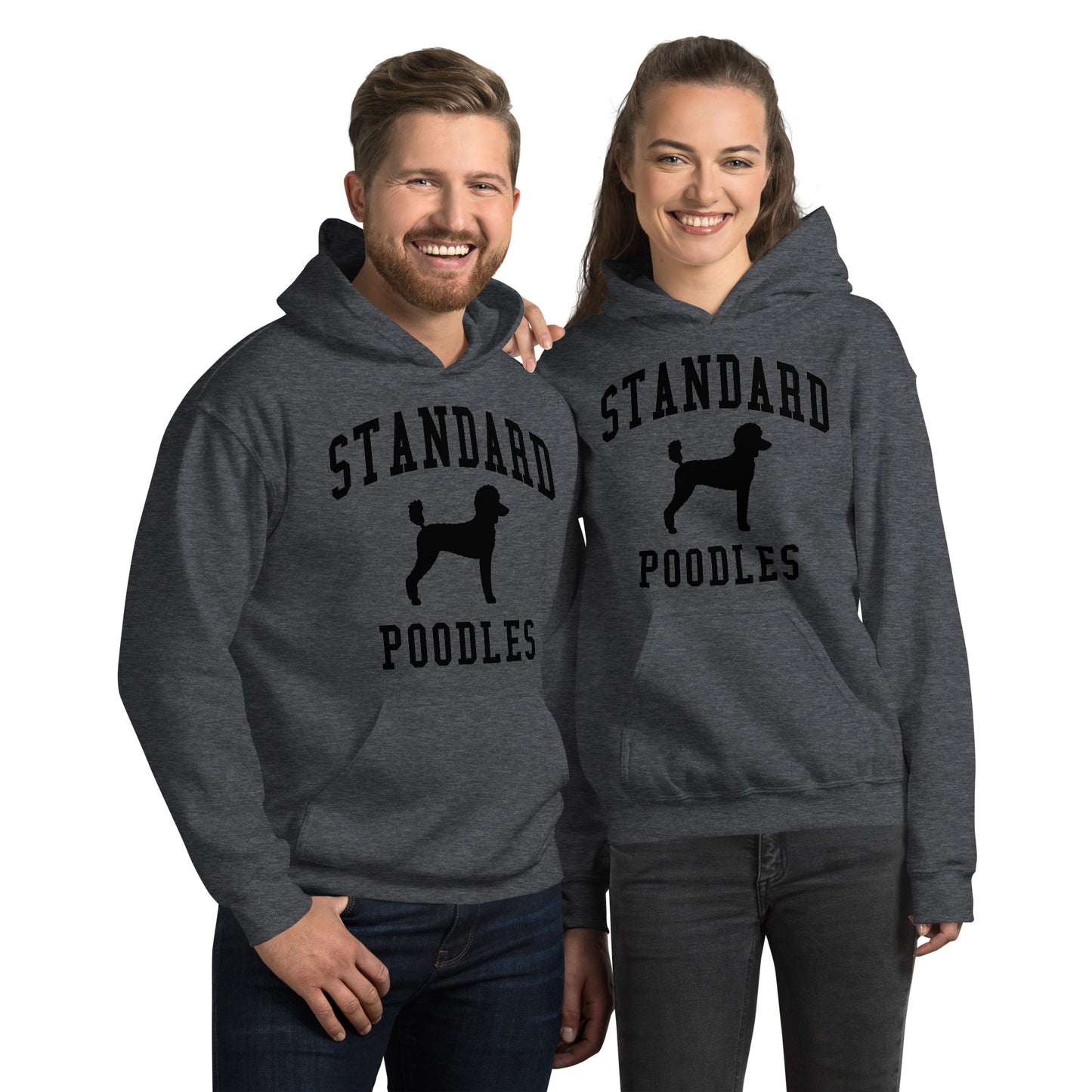 Standard Poodles Collegiate Hoodie, with Solid Black Print