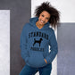 Standard Poodles Collegiate Hoodie, Blue with Black Distressed Print