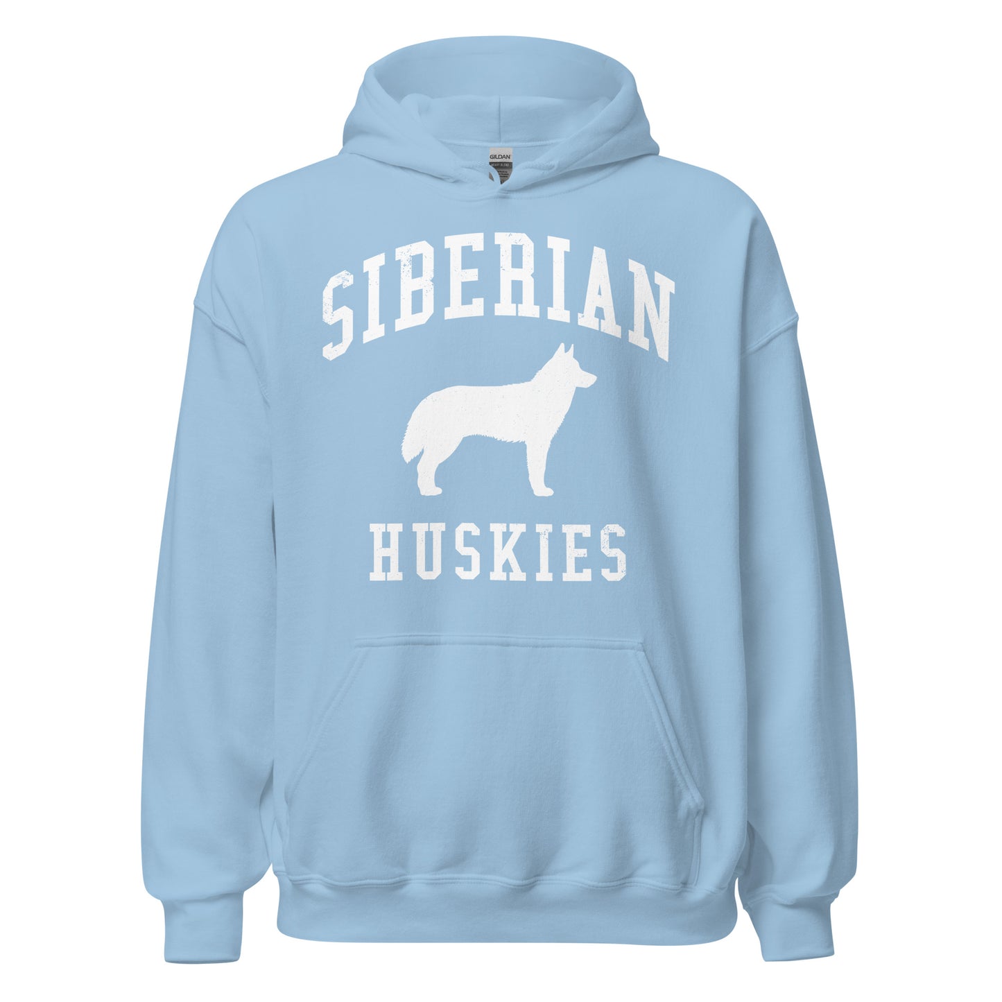 Siberian Huskies Collegiate Hoodie, with Distressed Print