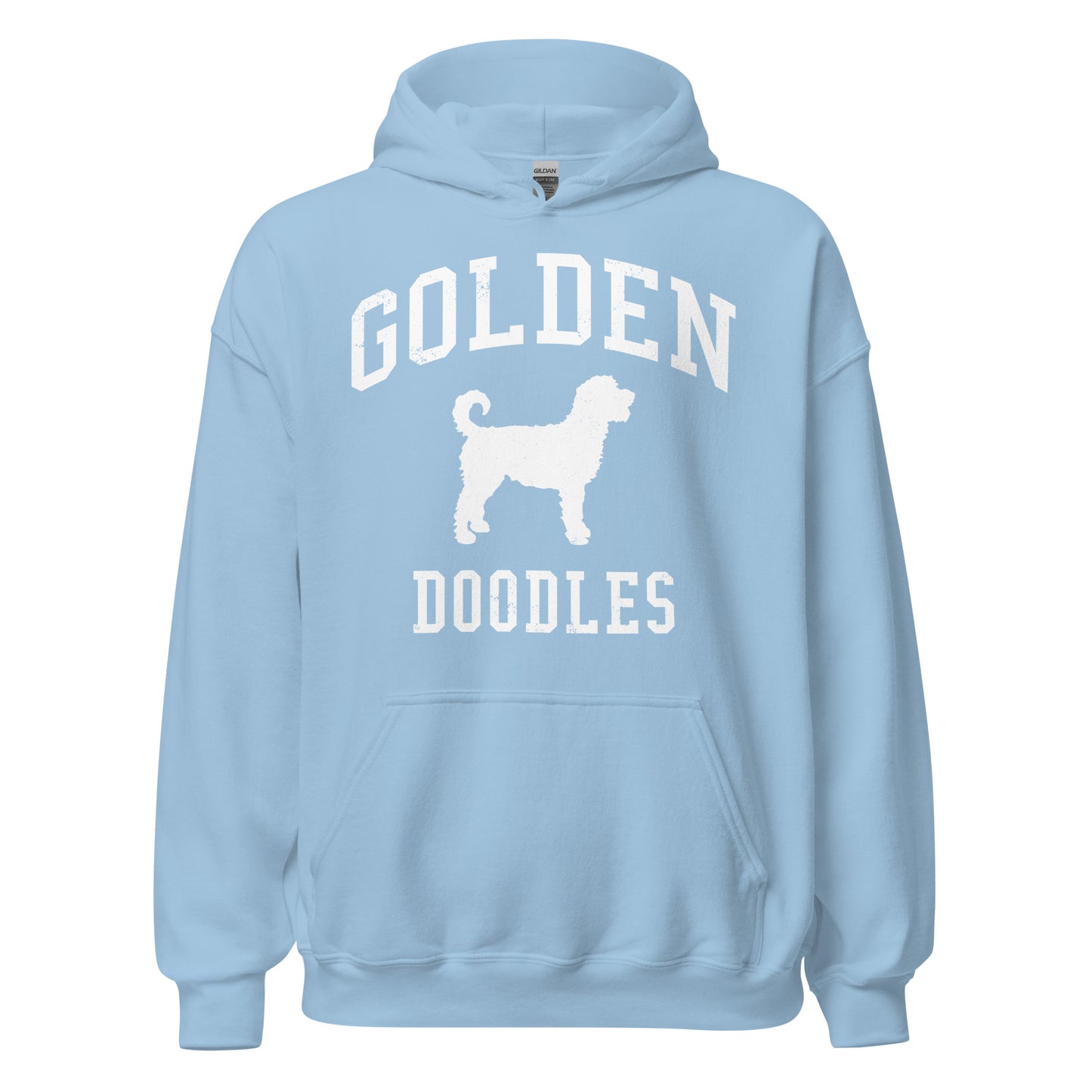 Golden Doodles Collegiate Hoodie, with Distressed Print