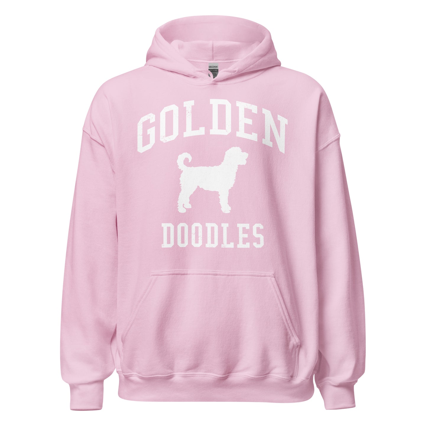 Golden Doodles Collegiate Hoodie, with Distressed Print