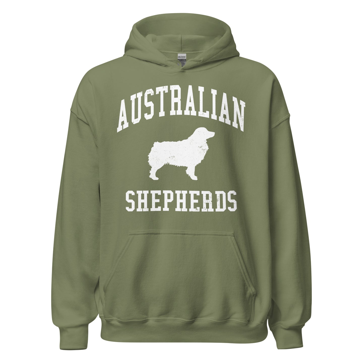 Australian Shepherds Collegiate Hoodie, with Distressed Print