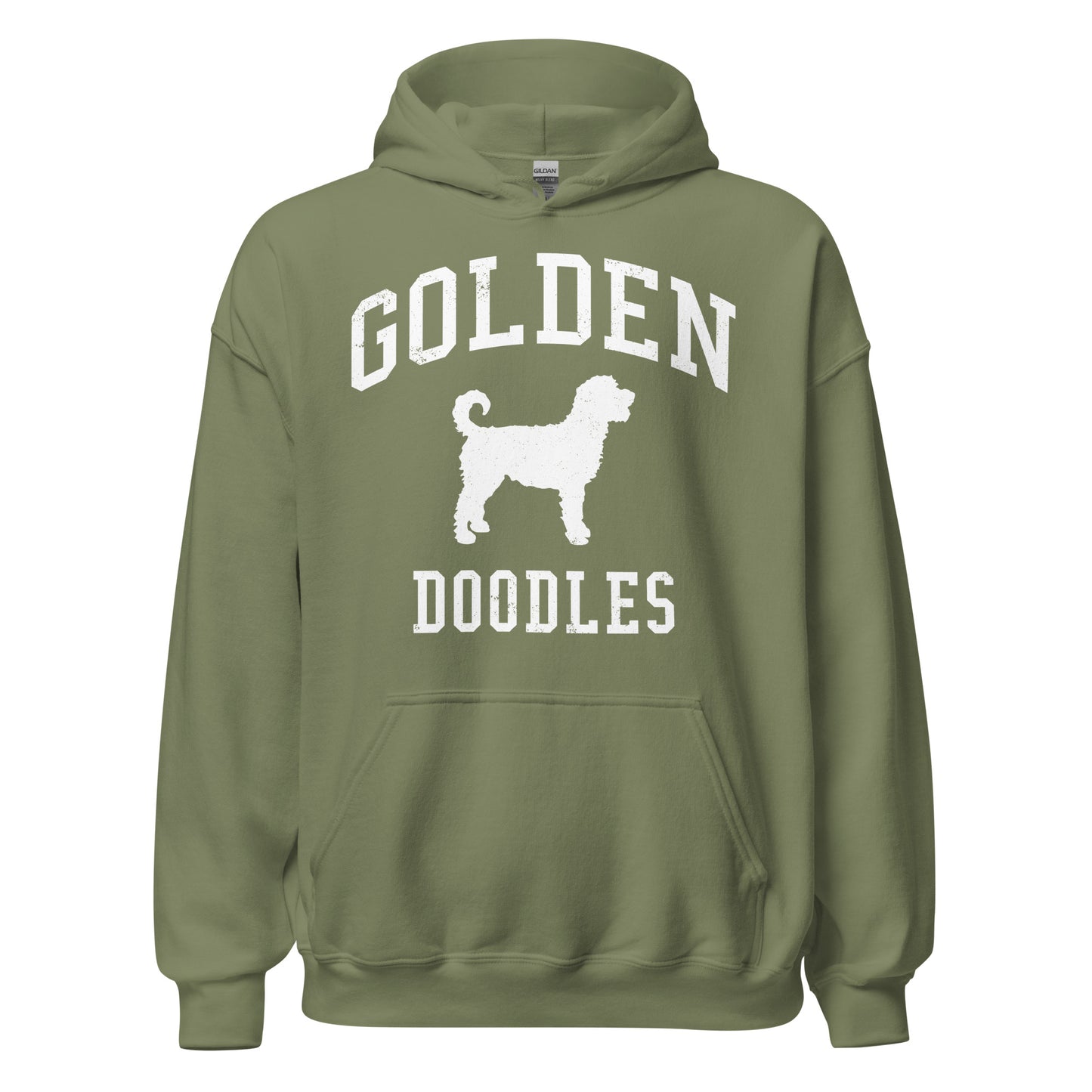 Golden Doodles Collegiate Hoodie, with Distressed Print