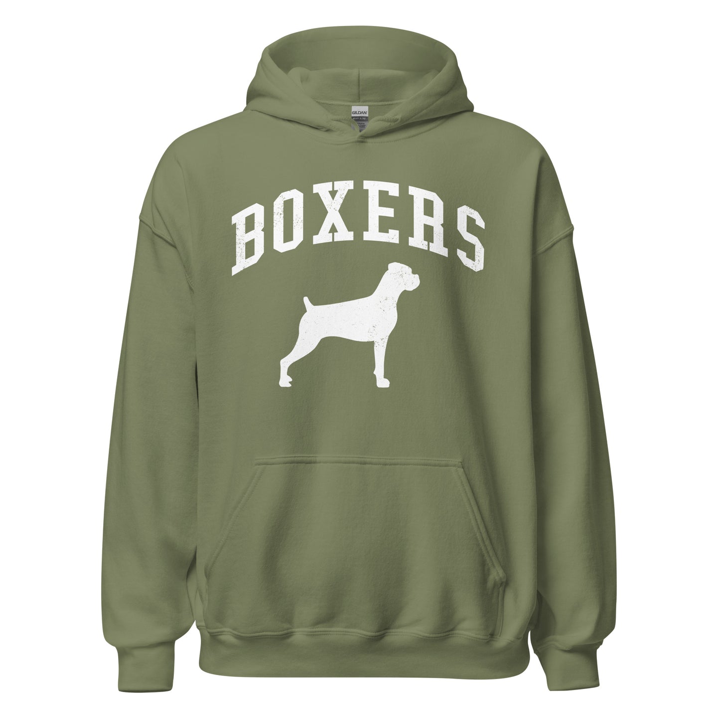 Boxers Collegiate Hoodie, with Distressed Print