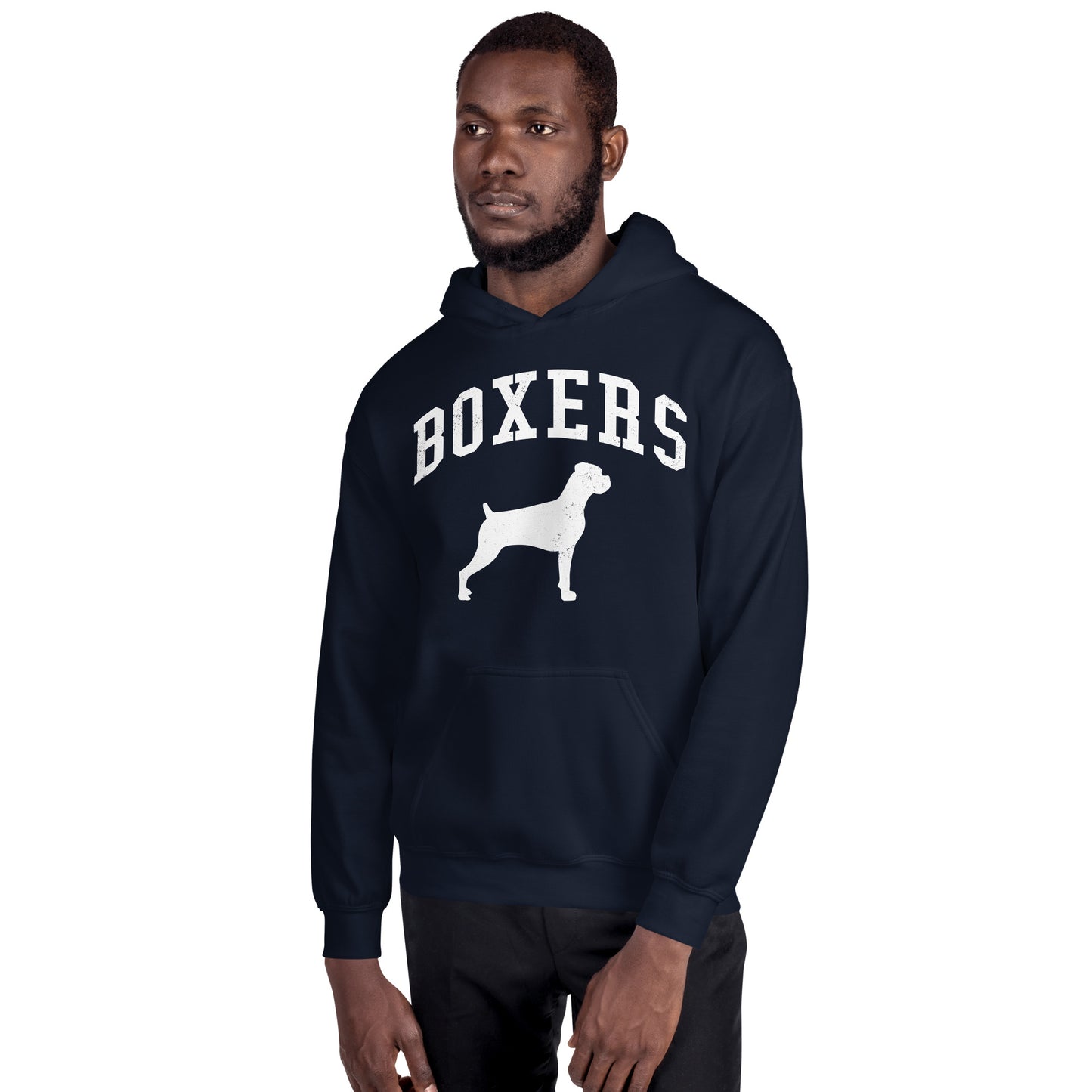 Boxers Collegiate Hoodie, with Distressed Print