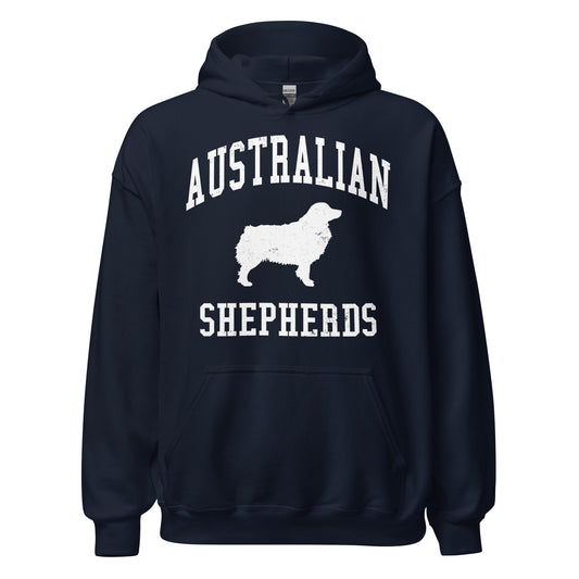 Australian Shepherds Collegiate Hoodie, with Distressed Print