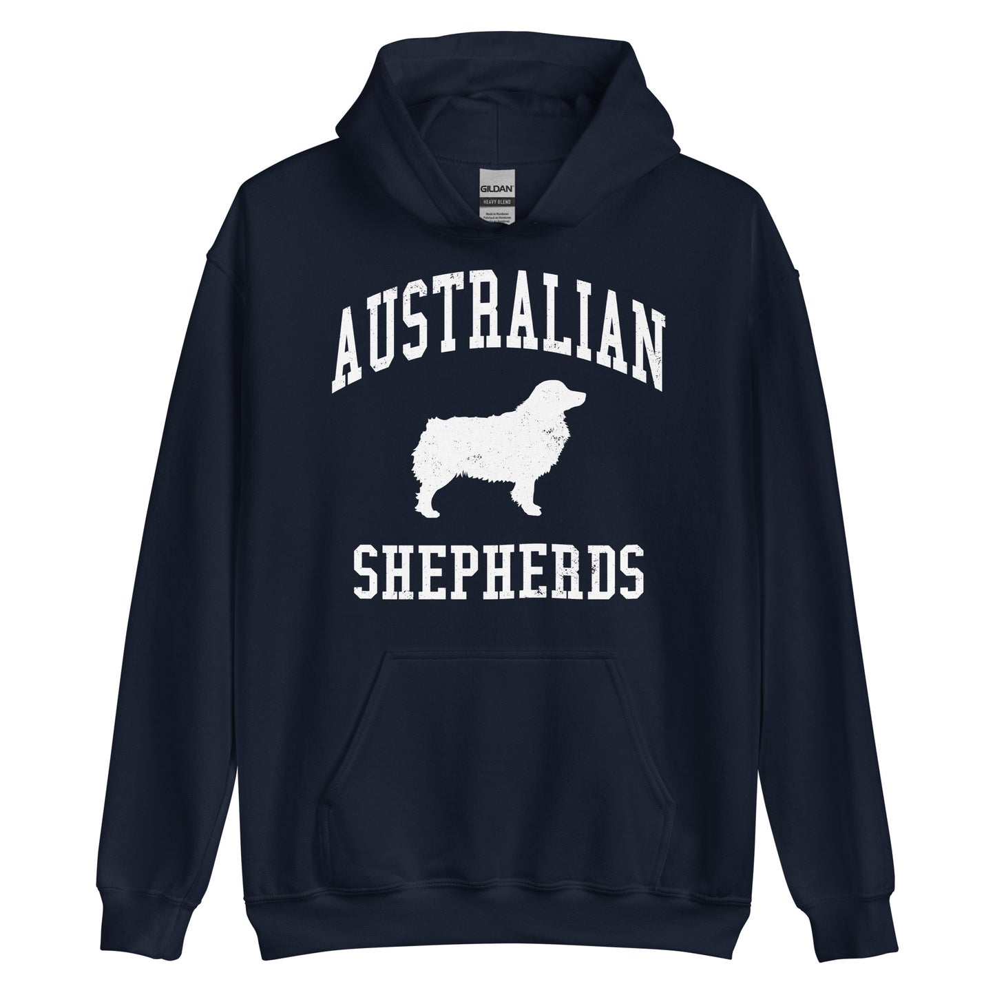 Australian Shepherds Collegiate Hoodie, with Distressed Print