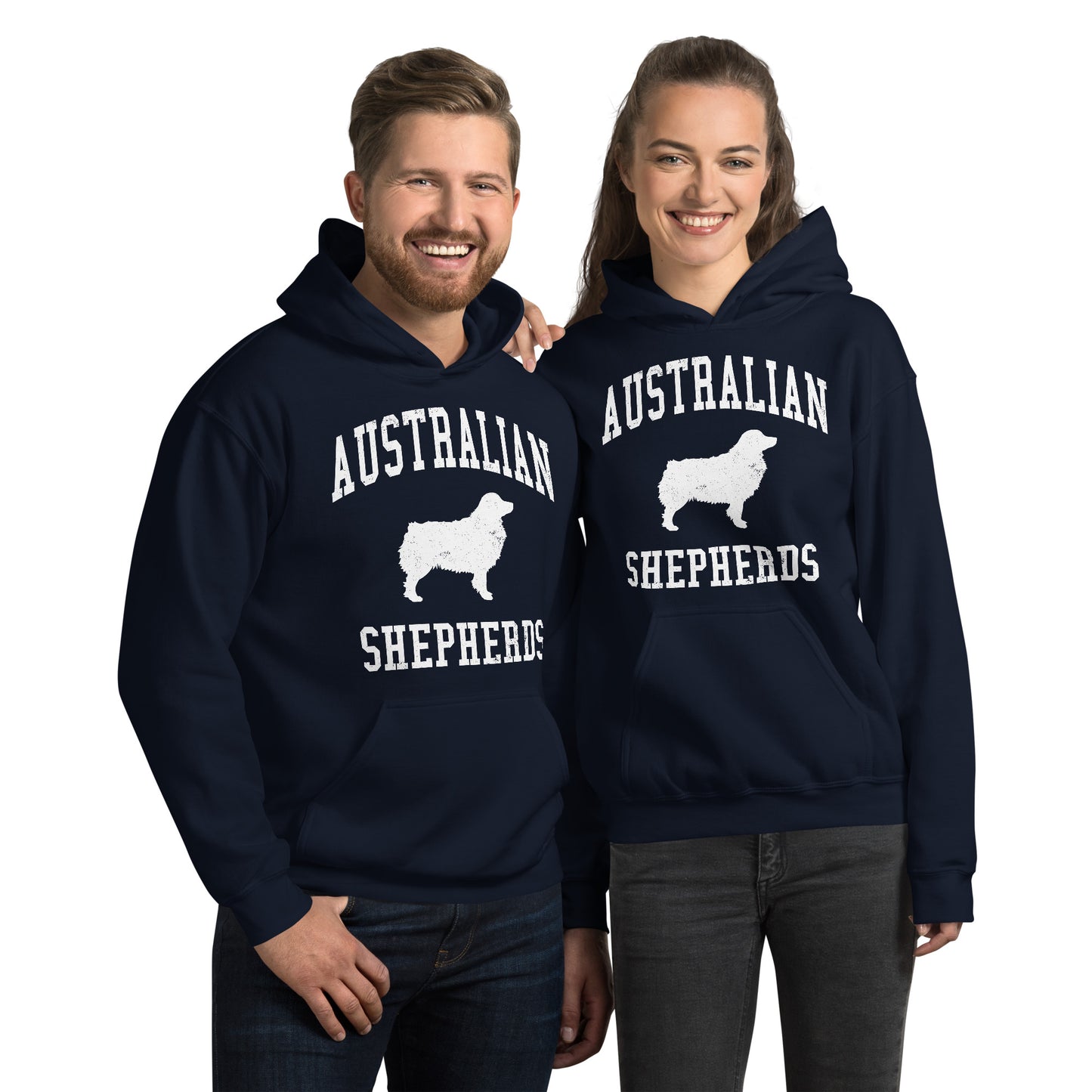 Australian Shepherds Collegiate Hoodie, with Distressed Print