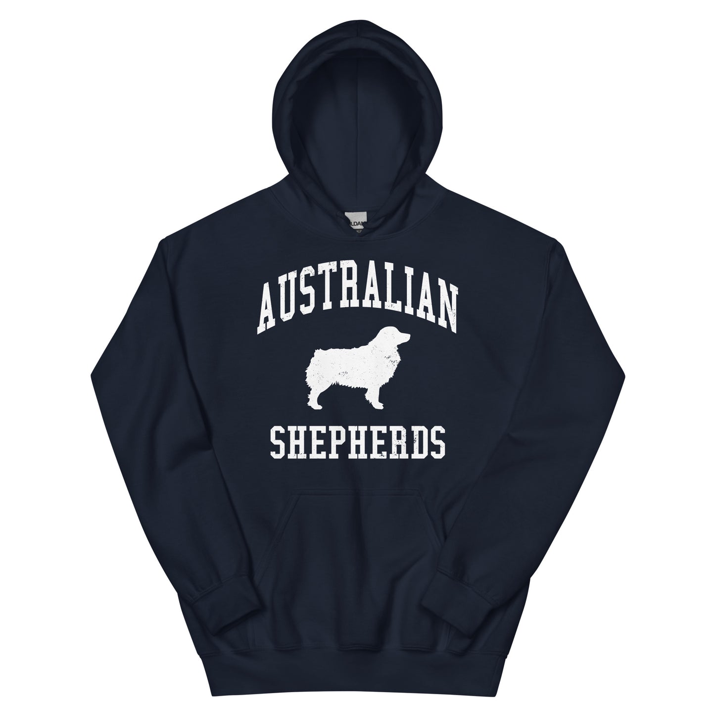 Australian Shepherds Collegiate Hoodie, with Distressed Print