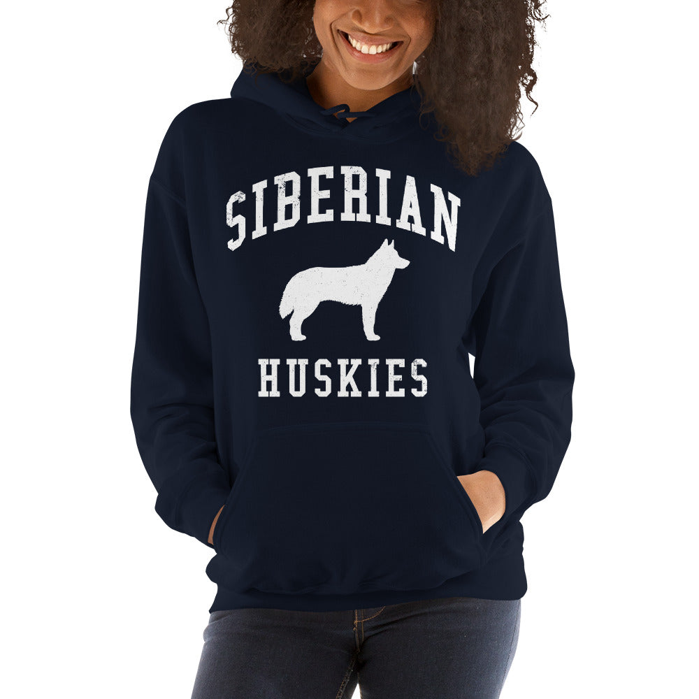 Siberian Huskies Collegiate Hoodie, with Distressed Print