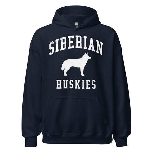 Siberian Huskies Collegiate Hoodie, with Distressed Print