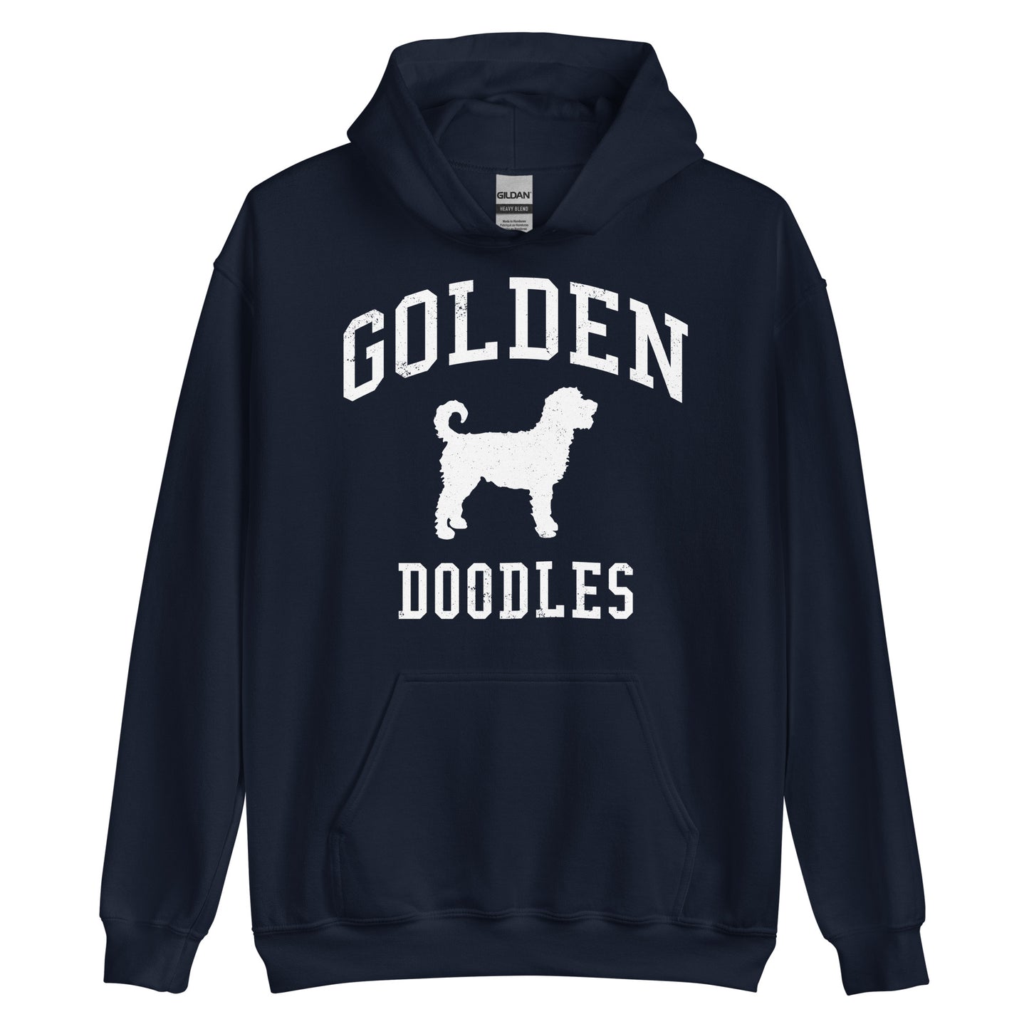 Golden Doodles Collegiate Hoodie, with Distressed Print